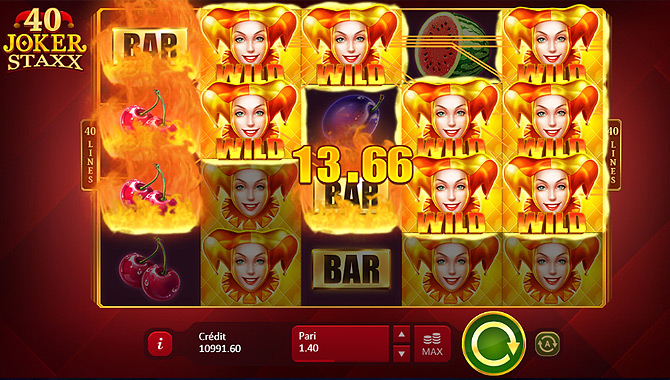 Jeu de casino en ligne Playson : 40 Joker Staxx