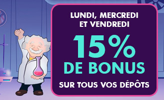 Bonus casino Madnix : 15% dépôts