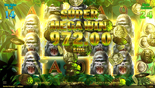 Gagner le jackpot de la machine à sous NeTent Gorilla Kingdom