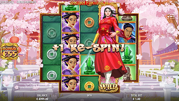 Tour gratuit et bonus payant de la machine à sous Sakura Fortune